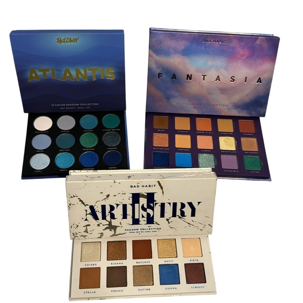 Bad habit artistry , eye candy Atlantis and fantasia eyeshadow beauty bundle